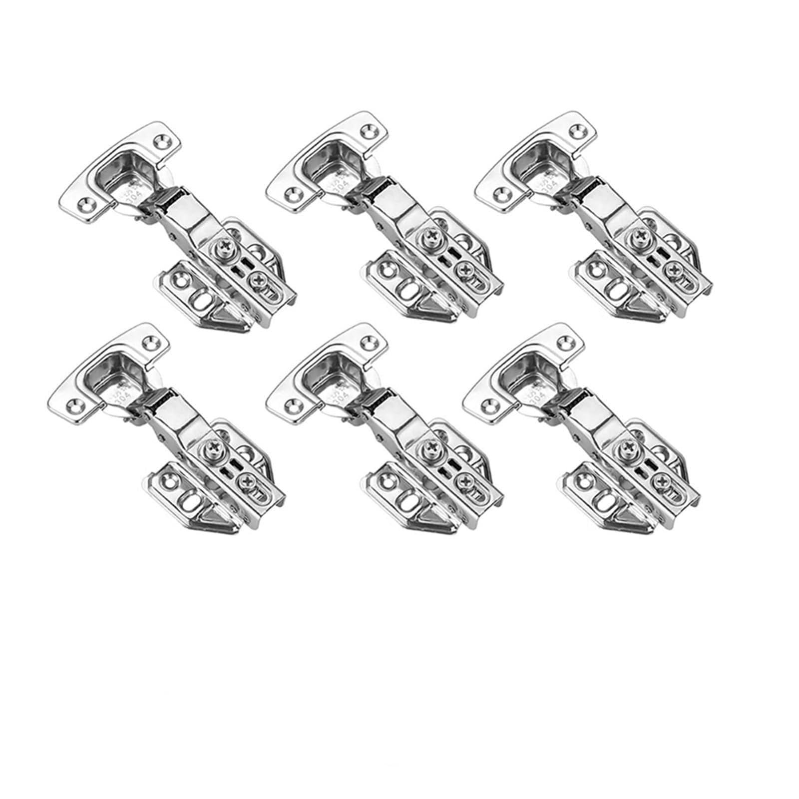 Psbdfldabfjc Half Overlay 6Pcs 2-20Pcs Cabinet Door Hinges Stainless Steel Hydraulic