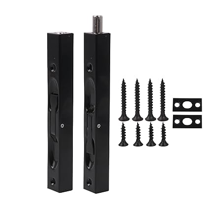 RDEXP 2Pieces 6 Inch Door Bolt Lock Latch Black Suitable for Bars Wooden Doors Windows