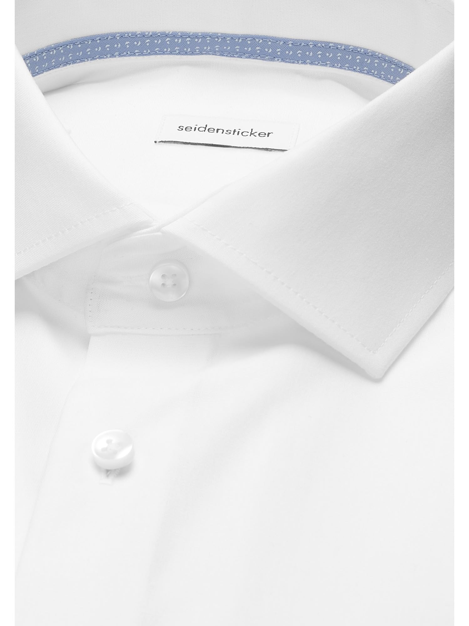 Seidensticker Męska koszula slim fit z długim rękawem popelina, biały, 40
