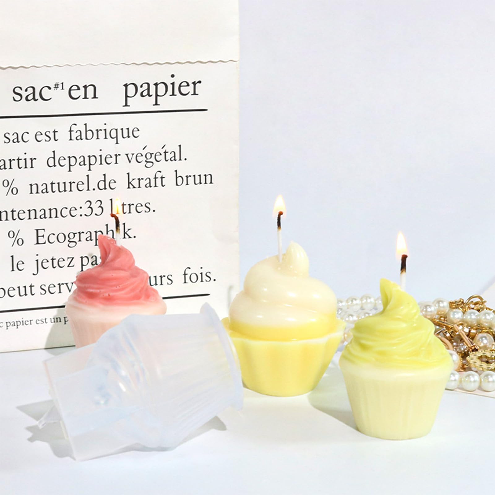 Kocusu Kerzenformen Silikon - 2 Stück Zylinder Formen Zum DIY Gießen