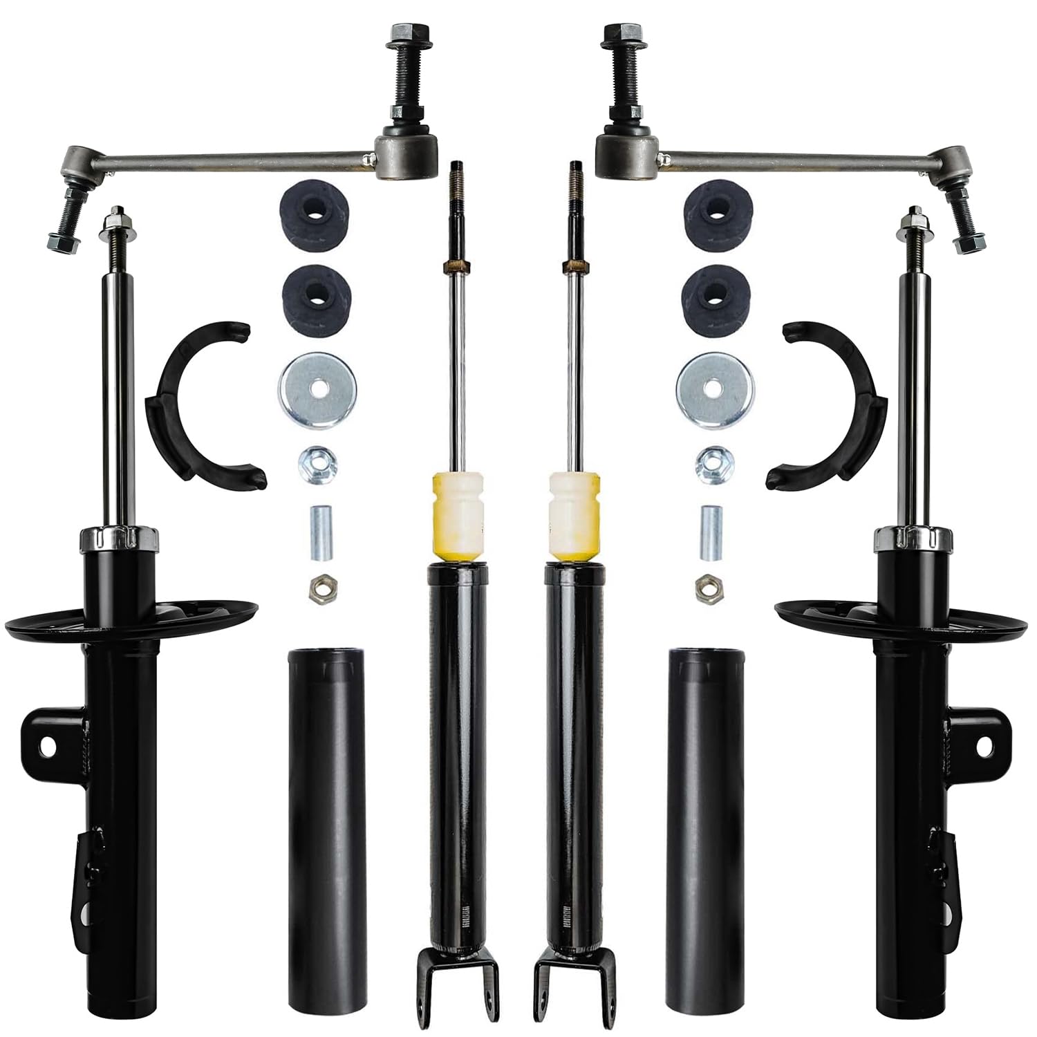 Detroit Axle - Front 6pc Strut Shock Absorber Kit for 2010-2012 Ford Taurus