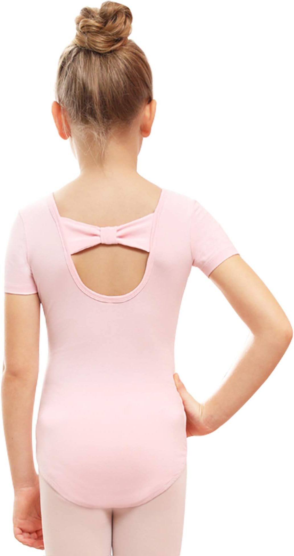 Girls Cotton Ballet Dance Leotard with Bow Back for Dance Class