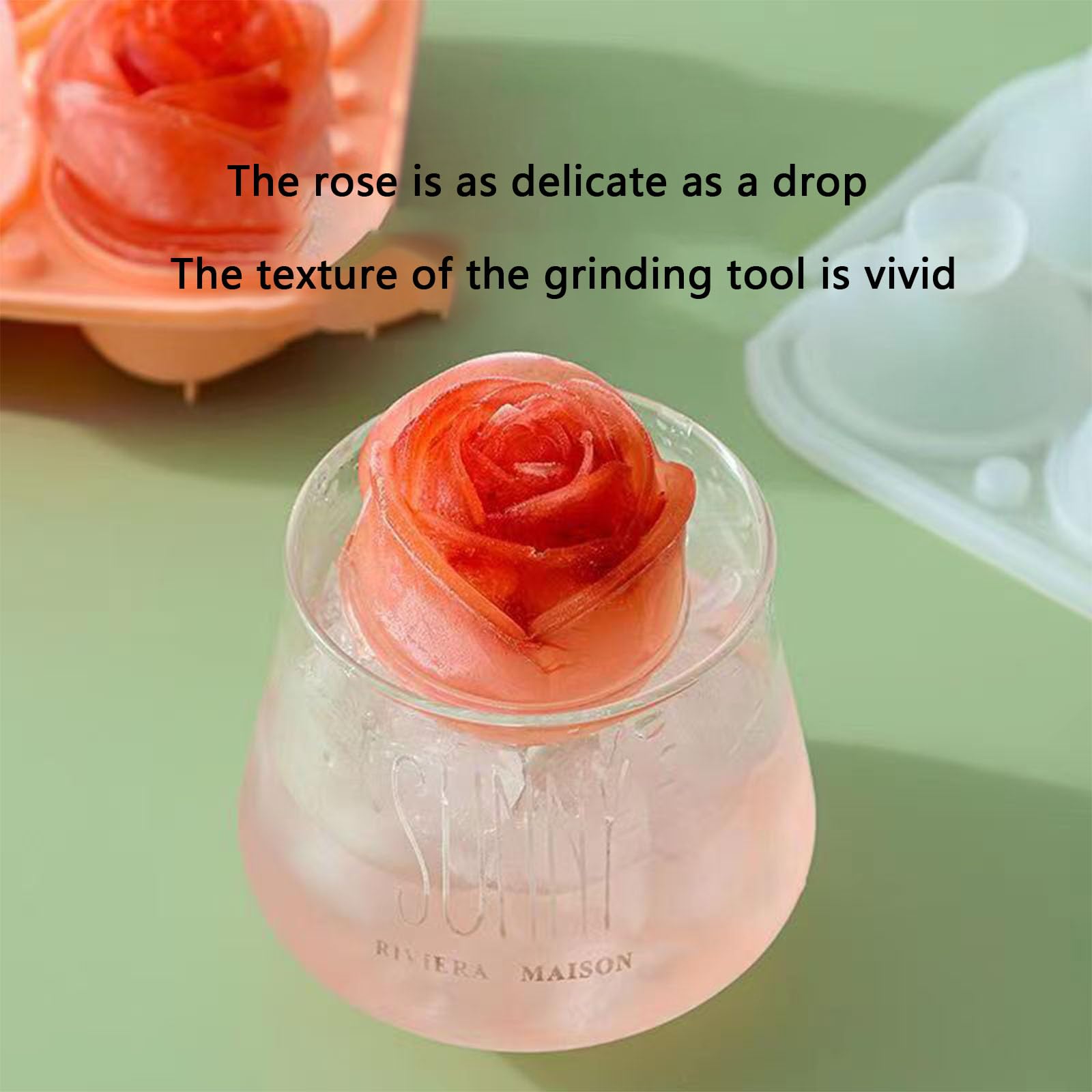 Stampi per Cubetti di Ghiaccio Rosa Stampo per Rose in Silicone Alimentare 3D a Forma di Fiore Vassoi per Cubetti di Ghiaccio I Migliori Stampi per Brividi di Ghiaccio Bevande Cocktail, ecc