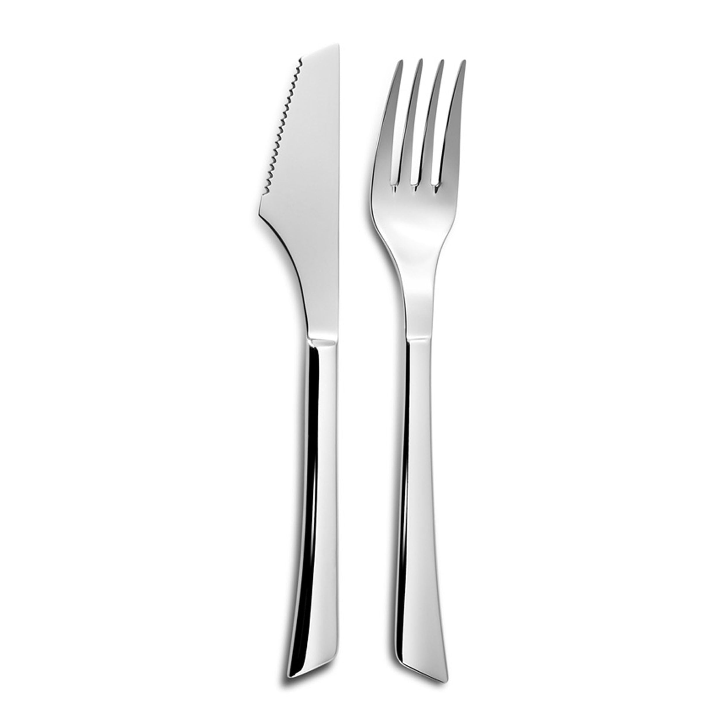 Comas Napoli 18% Blister Pizza Coltello e forchetta, 222 mm, Colore: Argento