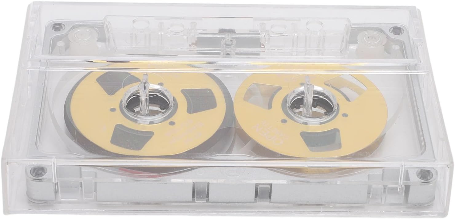 Reel to Reel Blank Cassette Tape for Music Recording, Blank Sound Cassette Tape DIY Homemade 55 Minutes Aluminum Empty Cassette Tape for Music Recording (Silver Frame Gold Plate)