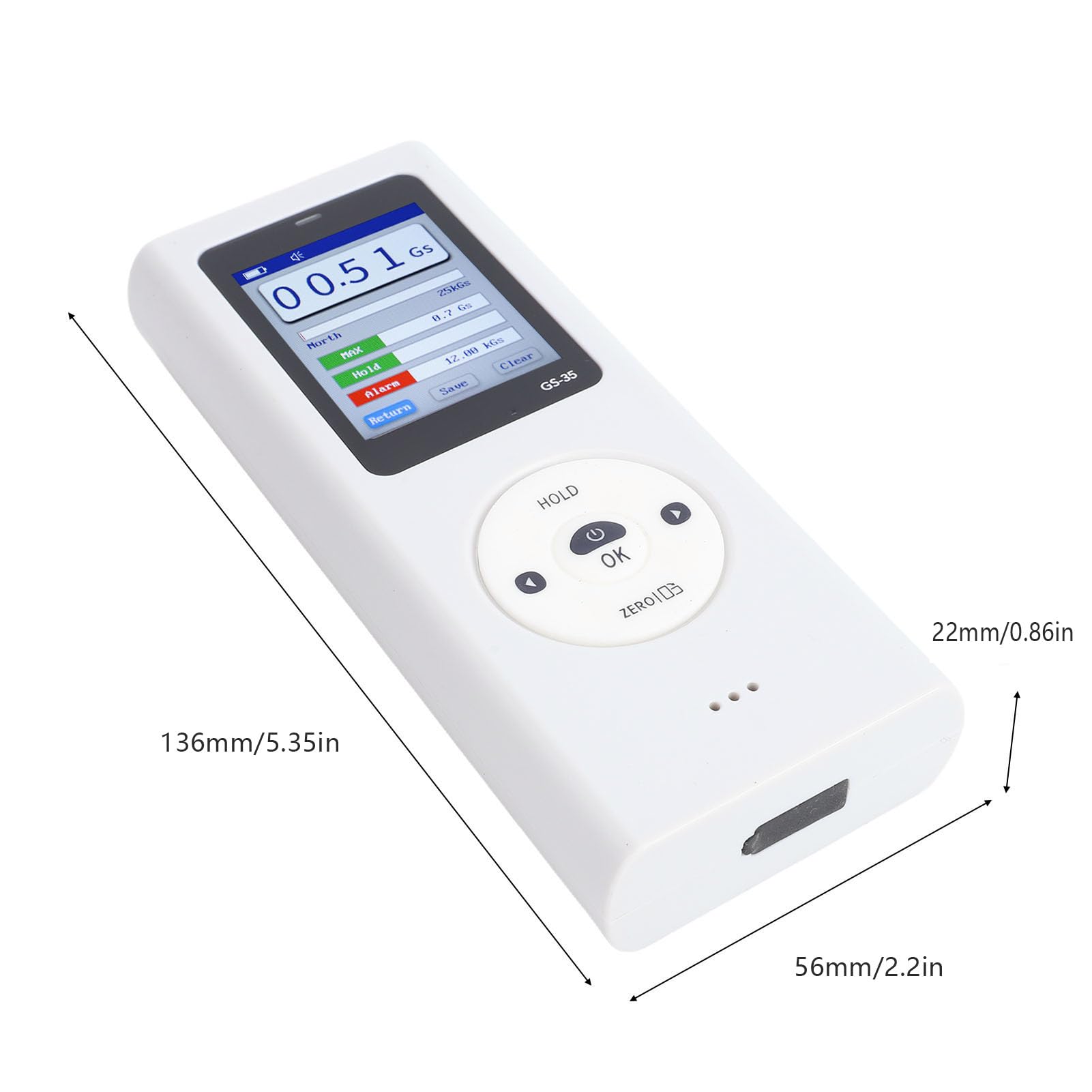 Gauss Meter, Medidor de Campo Magnetico 0-2500mT, Pantalla Retroiluminada, Apagado Automatico 5 Min, Probador de Fuerza de Campo Magnetico, para Materiales Magneticos, Fabricantes,