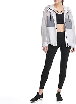 DKNY Women's Sport Hooded Mesh Jacket at Amazon Women’s Clothing store