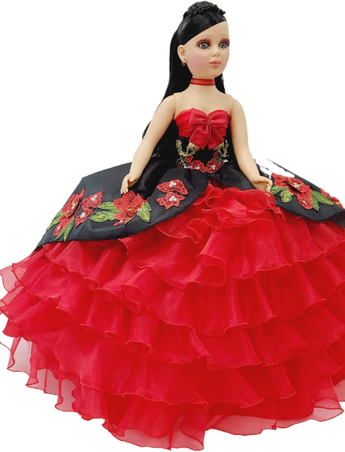 A&C Quinceañeras and More Last Doll Sweet Sixteen Doll Muneca para Quinceanera Charro Black Dress Muneca Charra