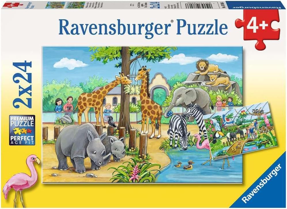 Ravensburger 07806, Welcome to The Zoo 2 x 24 Piece Puzzles in a Box, 2 x 24 Piece Puzzles for Kids, Every Piece is Unique, Pieces Fit Together Perfectly