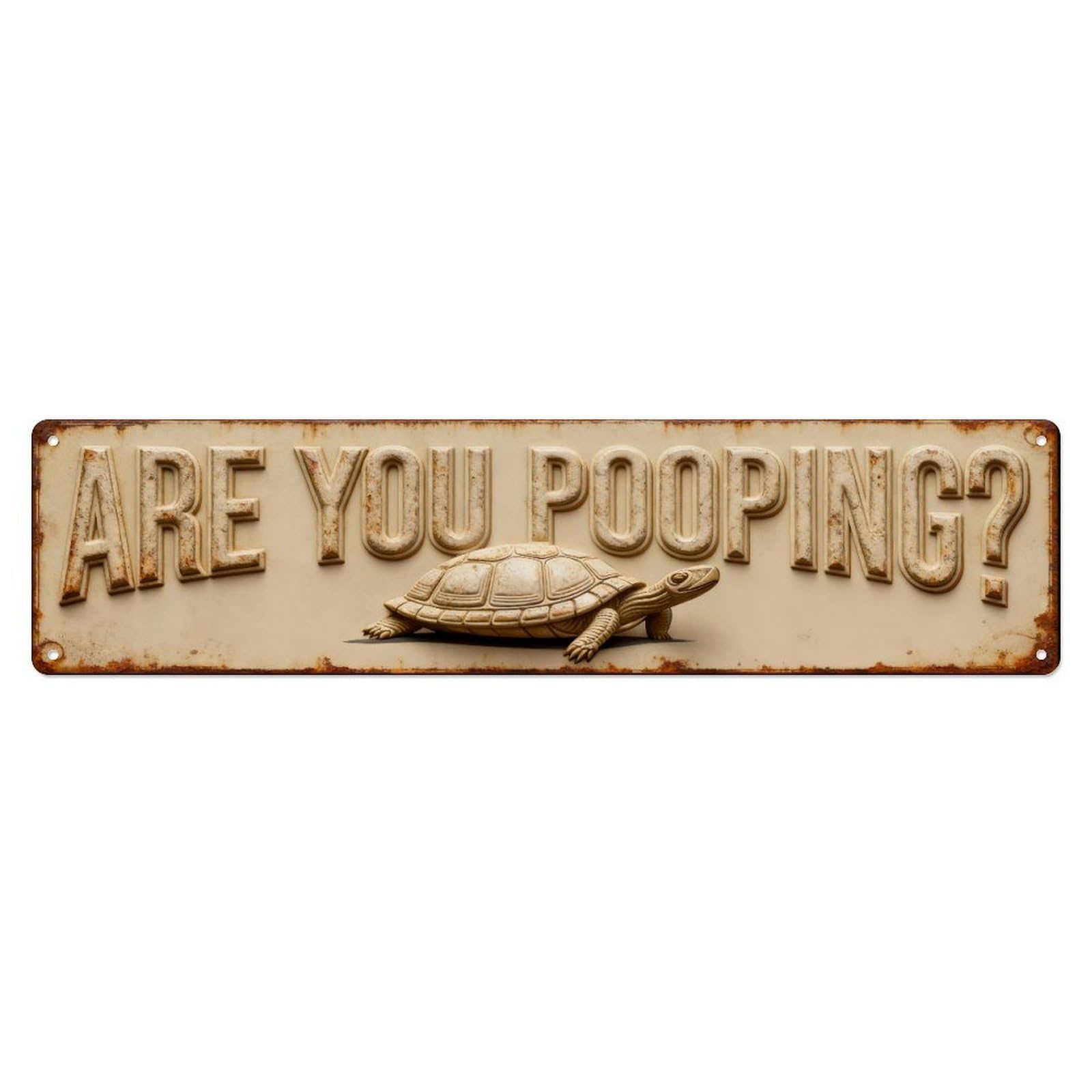Are You Pooping Turtle Sign Metal Tin Sign Plaque