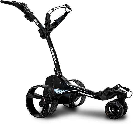 MGI - Zip Navigator Electric Golf Remote Control Push Cart - Plays 36 Holes with Drink Holder, Umbrella Holder, GPS Holder - Black