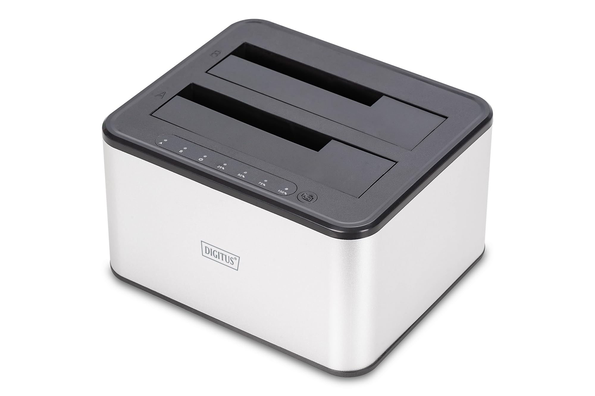 DIGITUS DA-71540-2 - Stacja dokująca z dwoma dyskami twardymi SATA - USB 3.0 - dla dysków SSD i twardych 2,5„/3,5” - SATA 3 - z funkcją klonowania - Plug & Play - Szary
