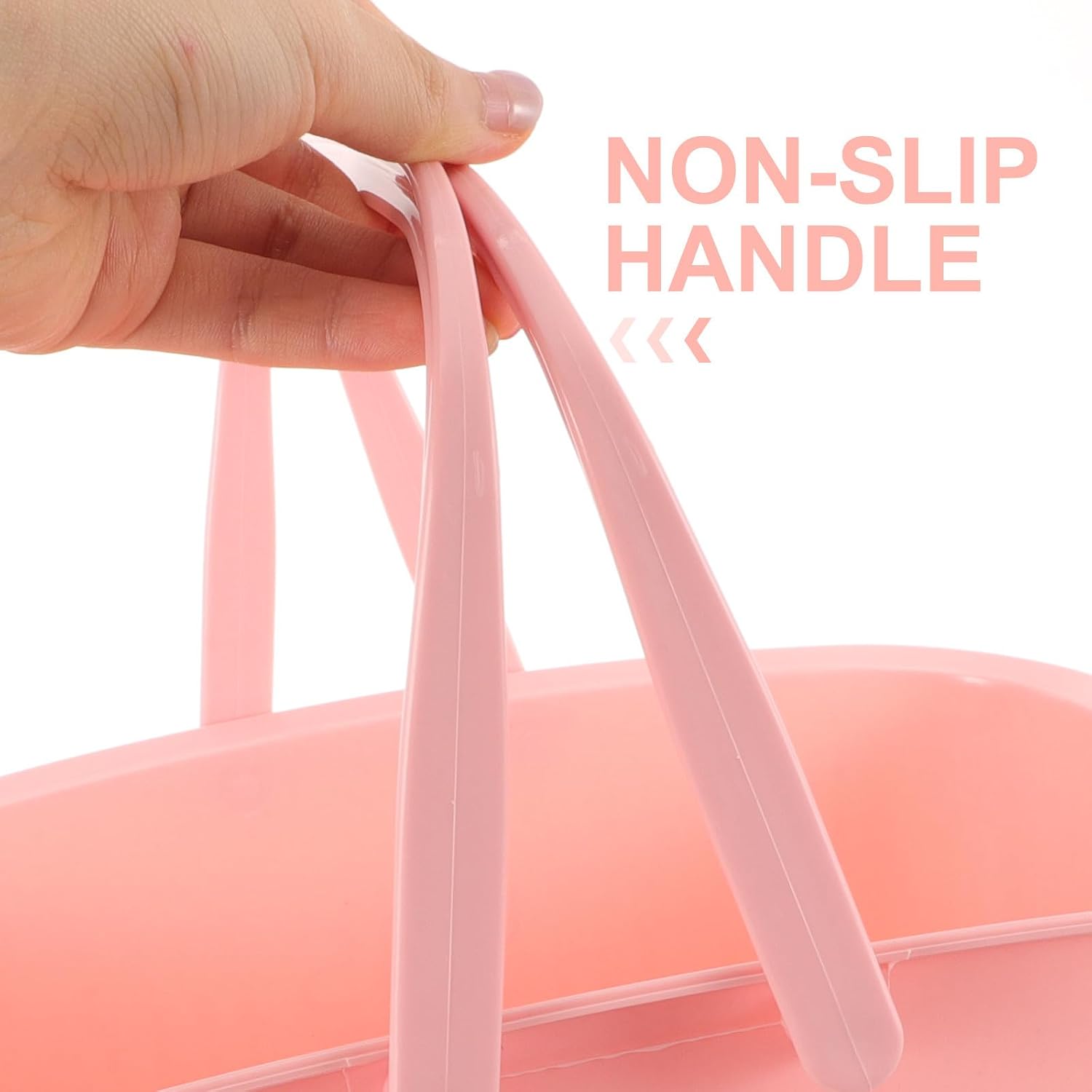 Garneck Plastic Storage Basket with Handle 10l Large Capacity Portable Shopping Basket for Supermarket and Household Use Sturdy Pink Plastic