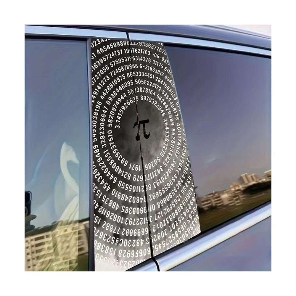 Decorative Items 2 PCS Car Center Column Decal Pi Glossy Material Protective Film