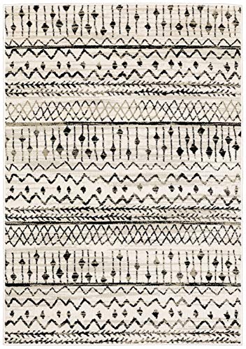 Living Comfort Grayson 9Ft X 12Ft 10In Southwest/Lodge Power-Loomed Polypropylene Ivory/Black Indoor Area Rug, 10In 10In #TOP5