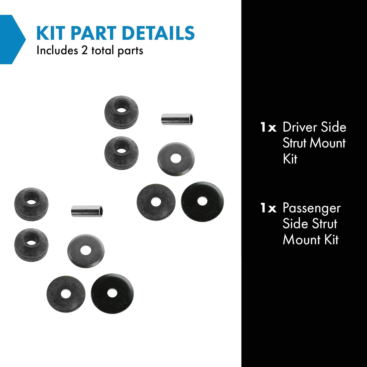 TRQ Strut Mounting Hardware Kit Driver Passenger Pair for CL Sebring Accord Prelude