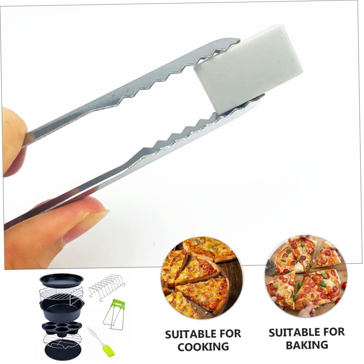 9stücke Heißluftfritteusen-set Mit Antihaft-kuchenform Und Pizzapfanne Für Küchenutensilien Geeignet Für Schokoladenkuchen Käsekuchen Und Mehr Gerichte