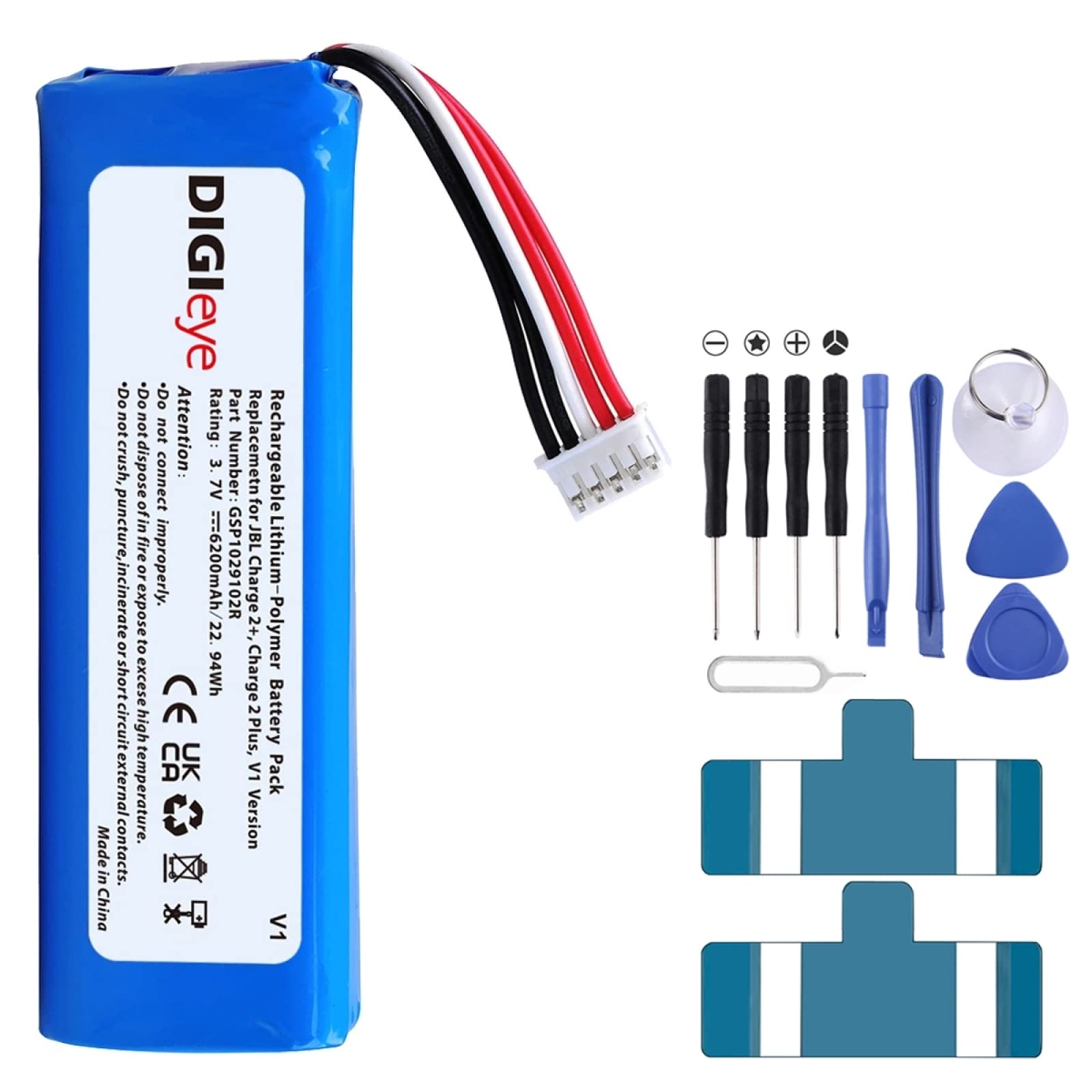 SHIHUI For JBL Charger 2+/Charge plus/V1 Version 6200mAh GSP1029102R  Battery Replacement