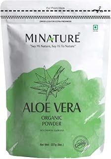 mi nature Usda Certified Organic Aloe Vera Powder (Aloe barbadenis) / 100% Pure,Natural and Organic (227g / (1/2 lb) / 8 ounces) - Resealable Zip Lock Pouch