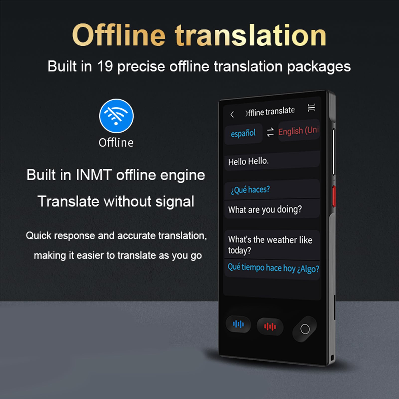 Fabater Dispositivo Traduttore Linguistico Senza WiFi Necessario, Traduttori AI con Touch Screen HD da 4,02 Pollici, Dispositivo Traduttore Intelligente 148 Lingue
