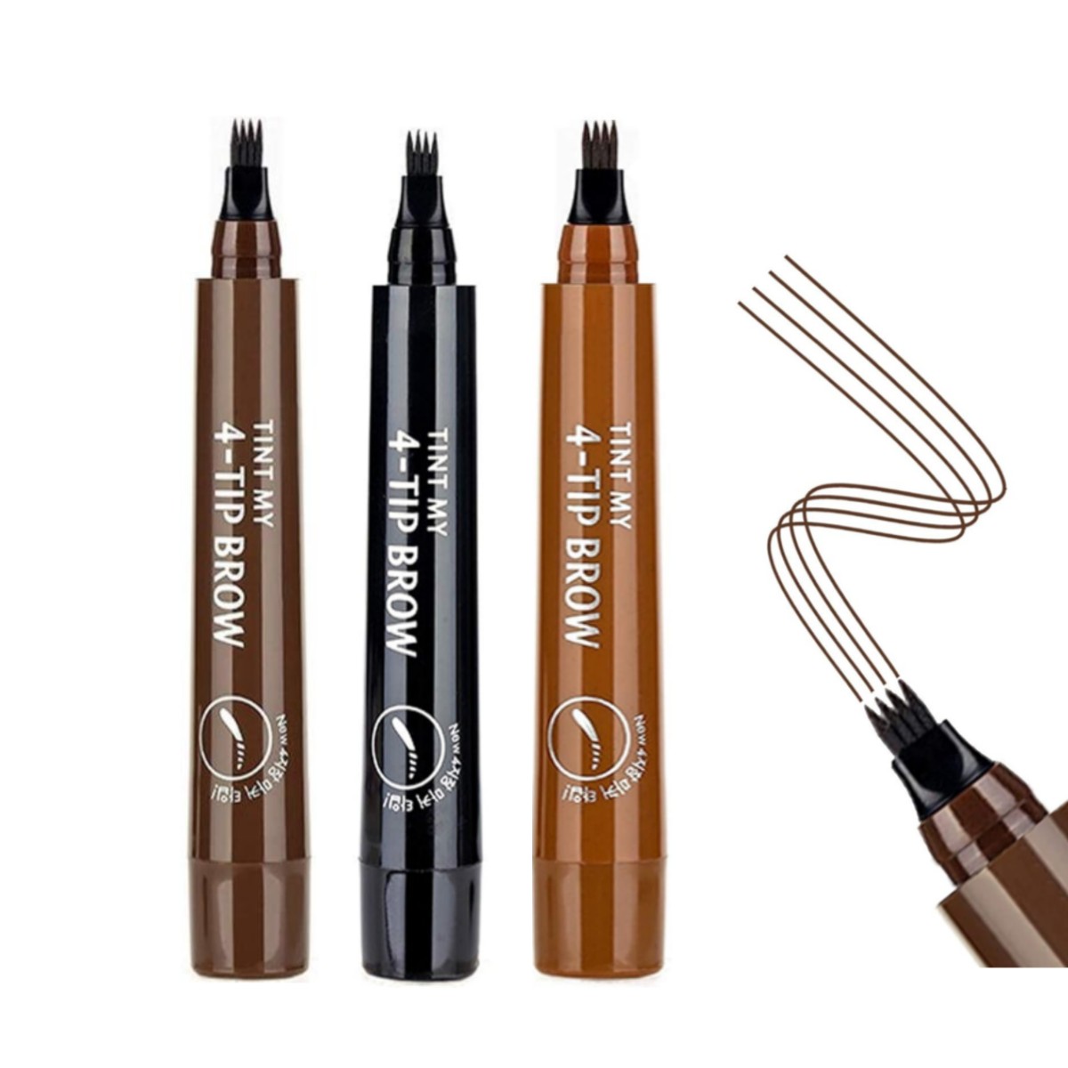 Amazon.com: KDGENG Lápiz de cejas Microblading impermeable 3D – 3 lápices mágicos para cejas, lápiz de cejas Microblading impermeable, lápiz de contorno de cejas de 4 puntas (negro) : Belleza y Cuidado Personal