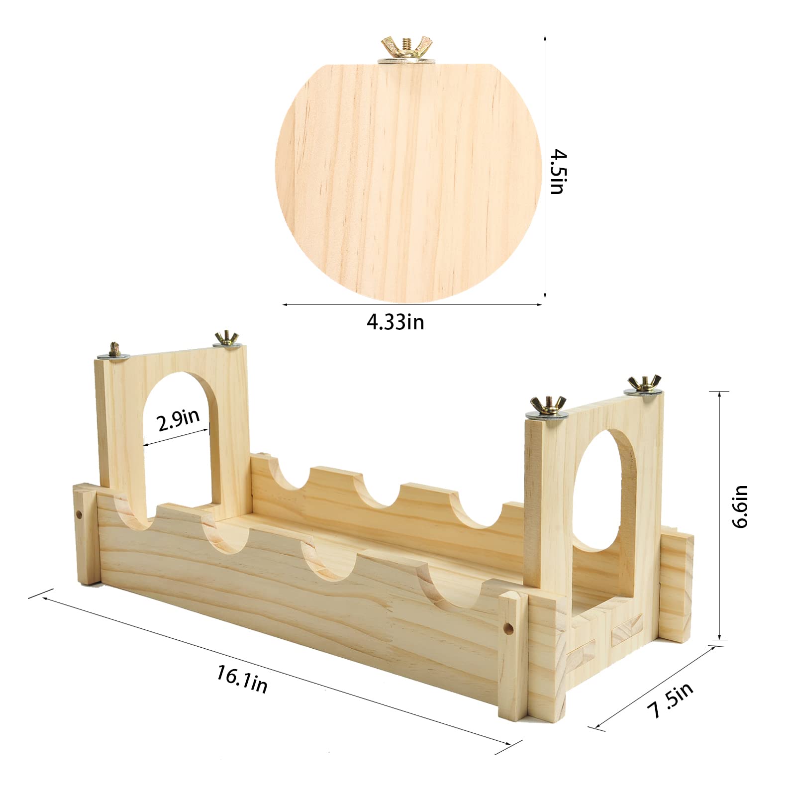 Chinchilla Holzplattform 2 Stück – 19 X 8 Cm, Naturholz, Für Hamster, Vögel, Kleintiere, Mit Halterung