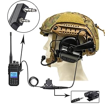 Amazon.co.jp: タクティカルヘッドセット、ヘルメット型