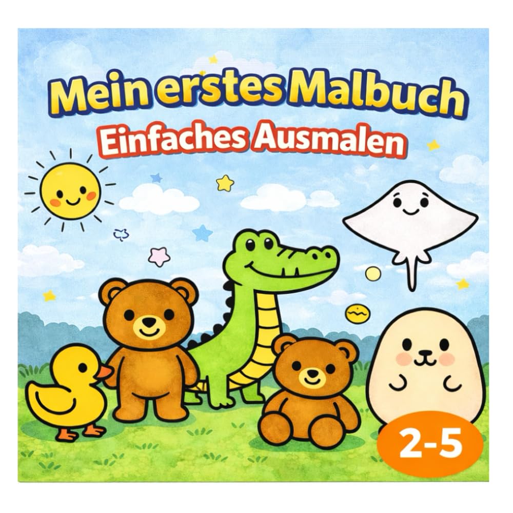 Mein erstes Malbuch: Einfaches Ausmalen für Kinder von 2–5 Jahren