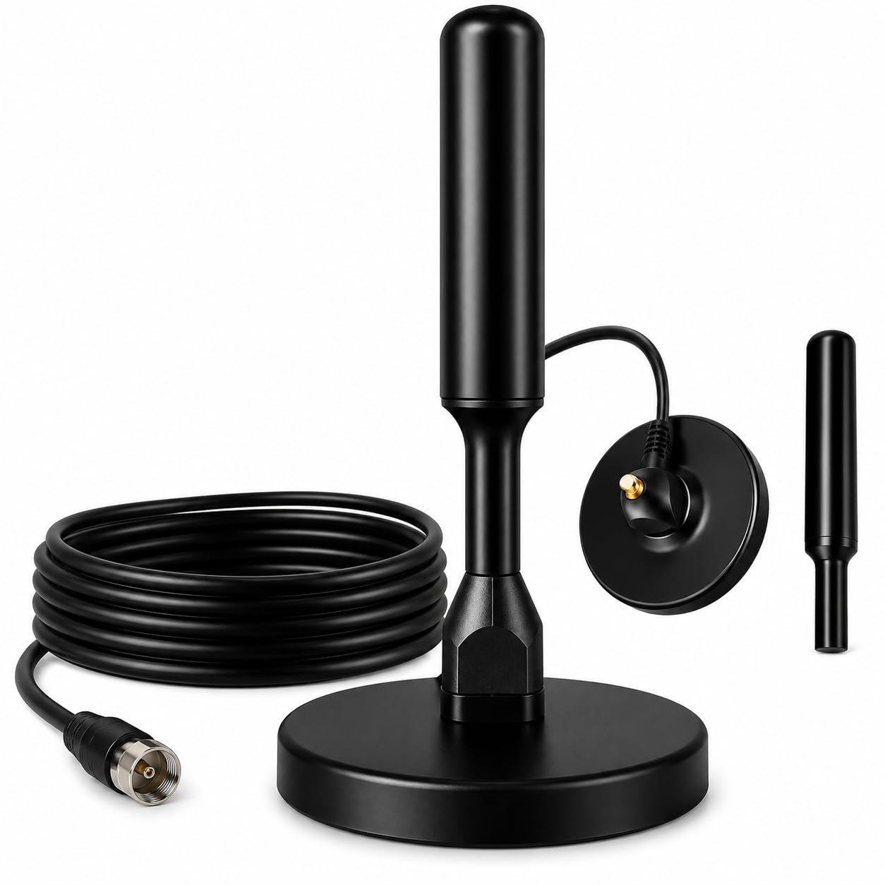 Antena Digital Interna Amplificada TV Digital Externa | Capta HDTV/UHF/VHF, 5 Metros, Imã