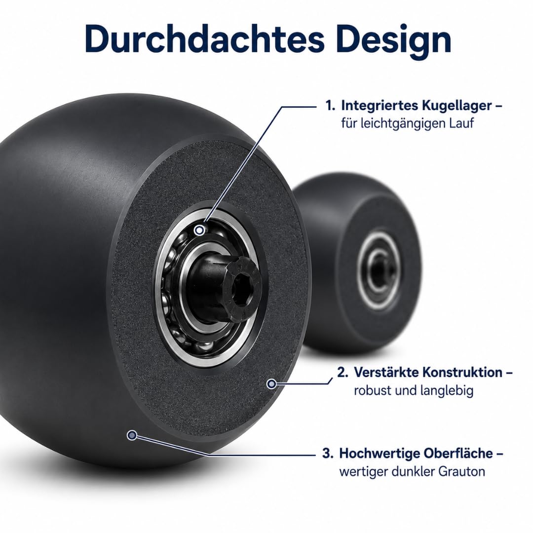 Lot de 2 roues avant pivotantes avec roulement à billes pour Bosch Indego 300 350 400 500 700
