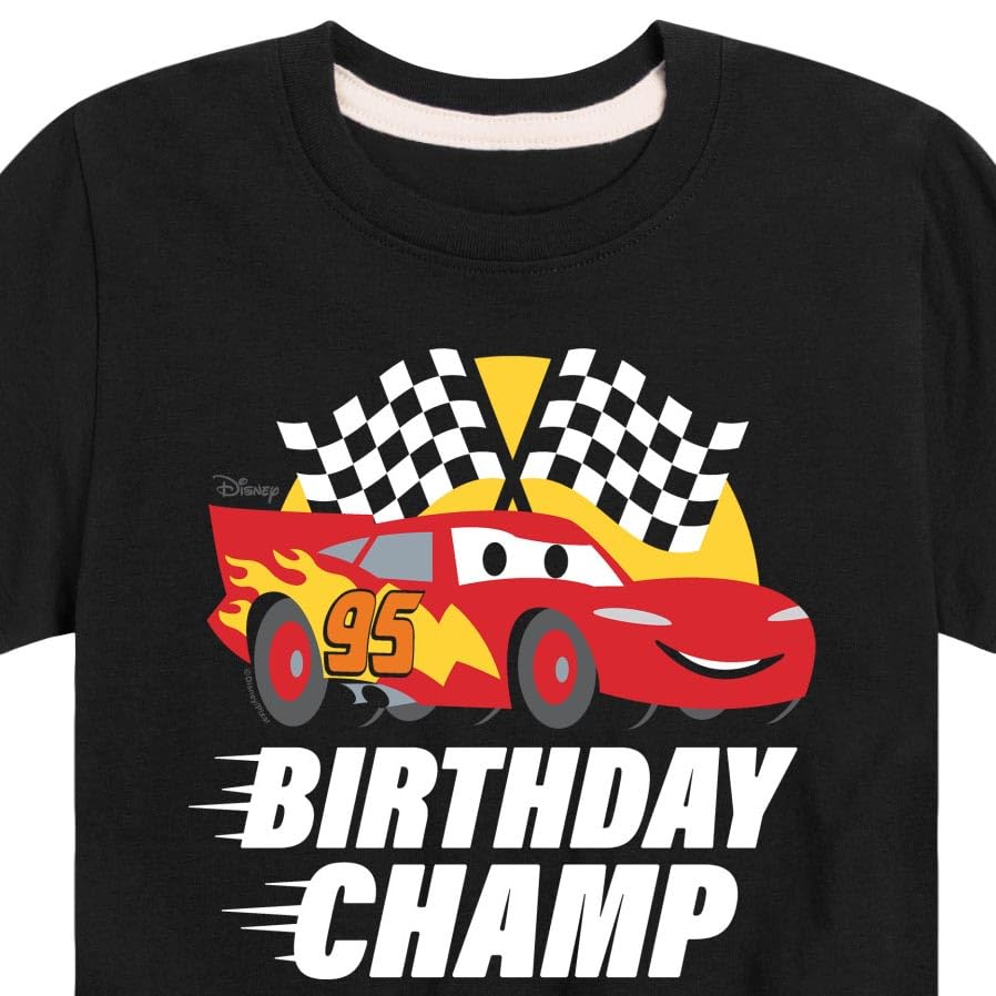 Disney Cars - Race to Finish Line - Birthday Champ - Toddler & Youth Short Sleeve Graphic T-Shirt3