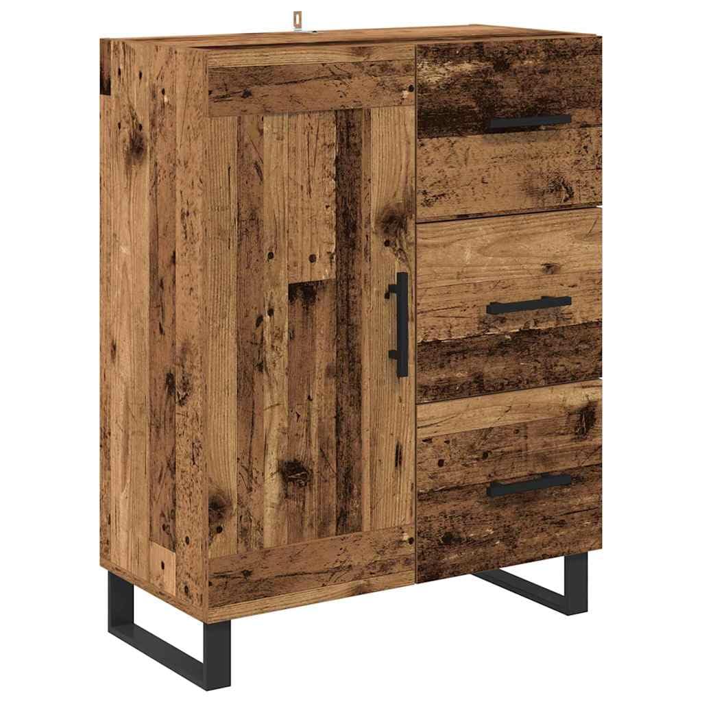 SYDE Credenza alta 2 unità legno 69,5 x 34 x 180 cm | Ante con cerniere, maniglie in metallo nero, ripiani, gambe quadrate, montaggio facile