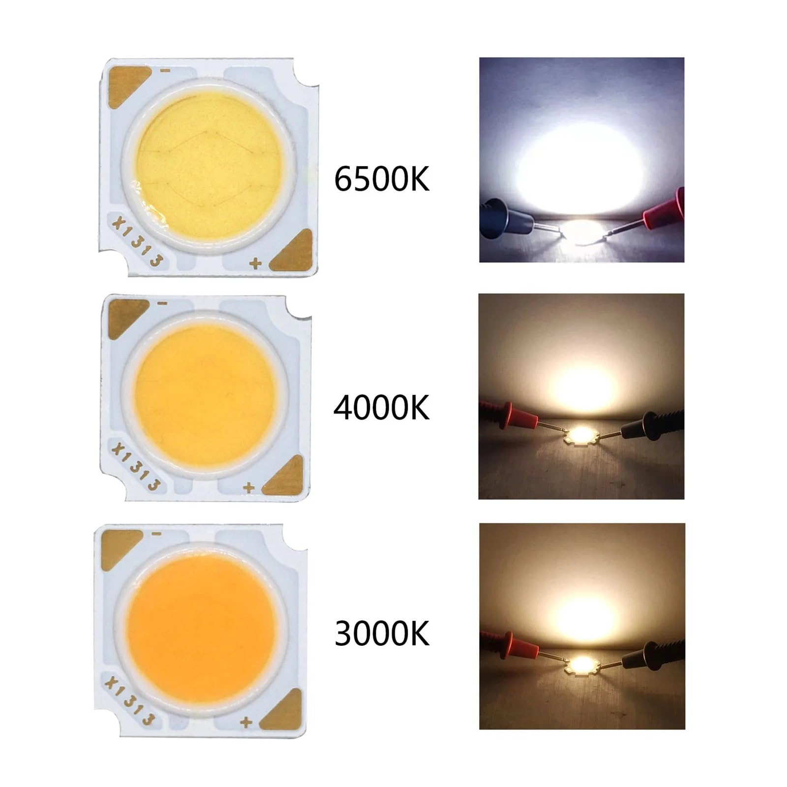 Lampe de Table for projecteur, Tube d'ampoule LED, peut utiliser la puce COB Bridgelux 1313, perles Diodes 3w 5w 7w 10w 12w 15w 18w 300mA, 5 pièces(White light,12w 300mA 5pcs)