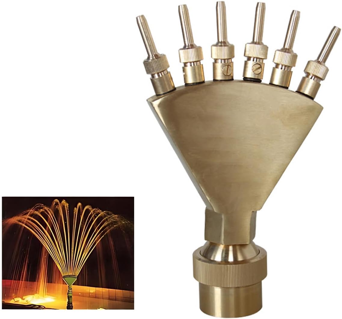 1.5in DN40 Brass Stainless Steel Adjustable Fountain Nozzle, Multi-Hole Scattering Water Spray Head, Decorative Sprinkler for Garden Swimming Pool SPA Pond Courtyard Outdoor Landscape