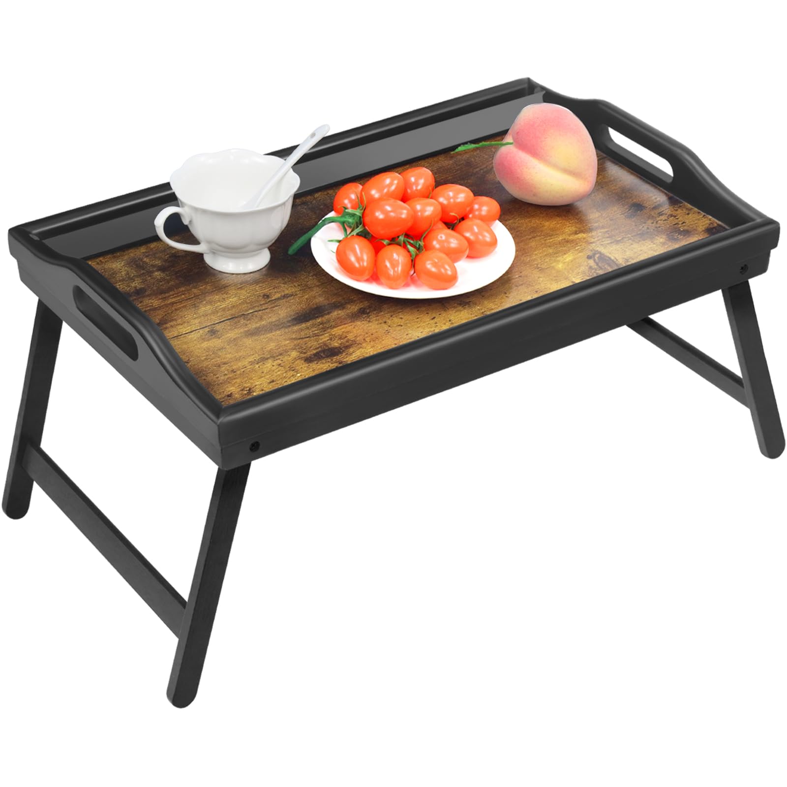 Lesnople Tray Table for Bed, Bamboo Breakfast Serving Tray