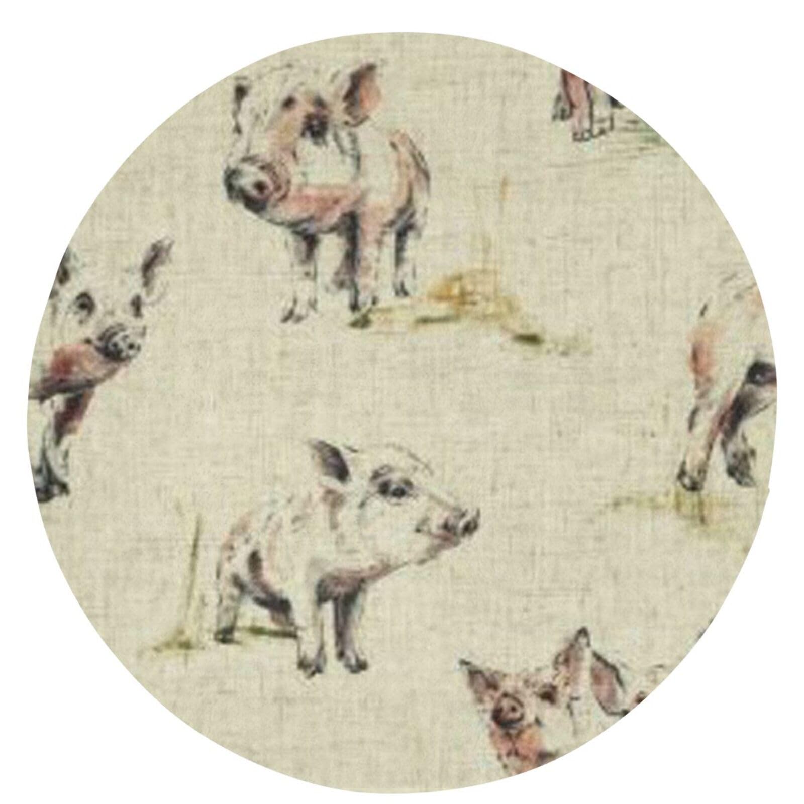 Tapis rond super doux de 61 cm avec motif cochon mignon pour salon