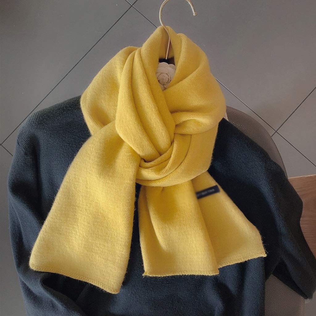 Einfacher, einfarbiger, modischer, gestrickter Wollschal für Damen, Herbst und Winter, Wärme, Nackenschutz, Kleiner Schal, Dicker Studentenschal
