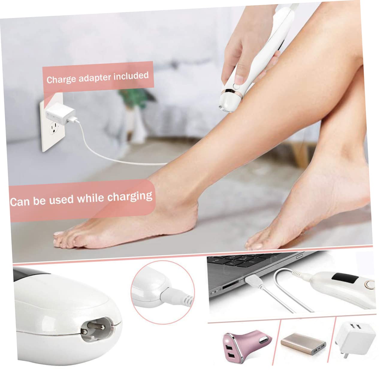 Depiladora para Mujer Recargable USB 600mah Abs Color Blanco