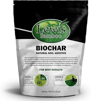 Biochar by Lewis Bamboo - Natural Soil Additive 1.25 Gallon Bag