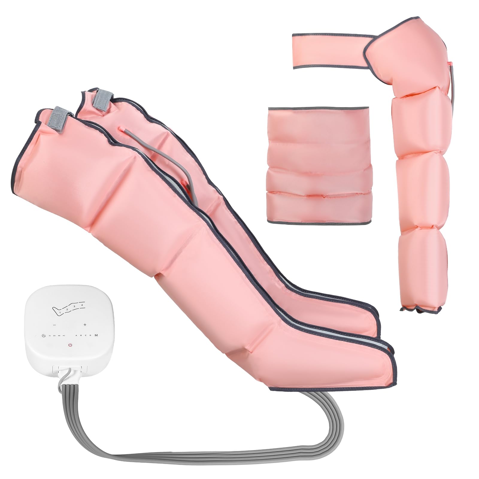 Appareil De Massage 3-En-1 à Compression D‘Air Pour Mains, Jambes Et Bas Du Dos - Pompe Ultra-Silencieuse, 4 Cellules IndéPendantes, 10 Niveaux De Pression, Minuterie, 4 Programmes Automatiques