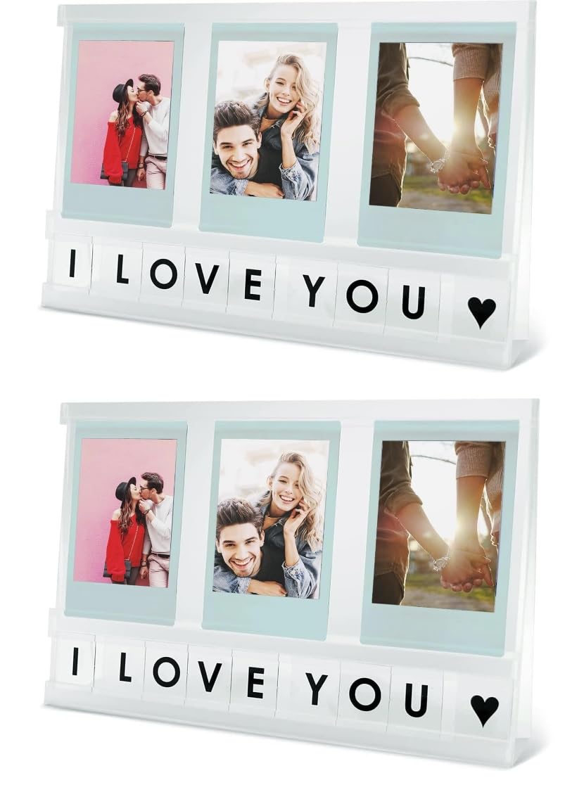 Elil Instax Frame for Fujifilm Instax Mini Film Accessories (Set of 2), Acrylic instax Mini Frame for instax Wide fujifilm instax evo instax Mini 7 Film instax Mini 40 Film instax Wide 300