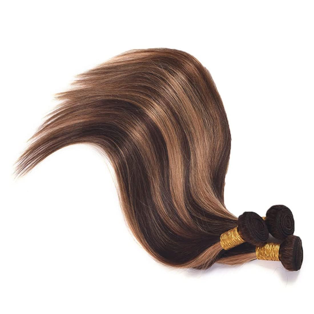 P427 Bundles Human Hair Honey Blonde Straight Bundles 14 14 14 Inch Unprocessed Virgin Highlight Brown Bundle Hair Extensions