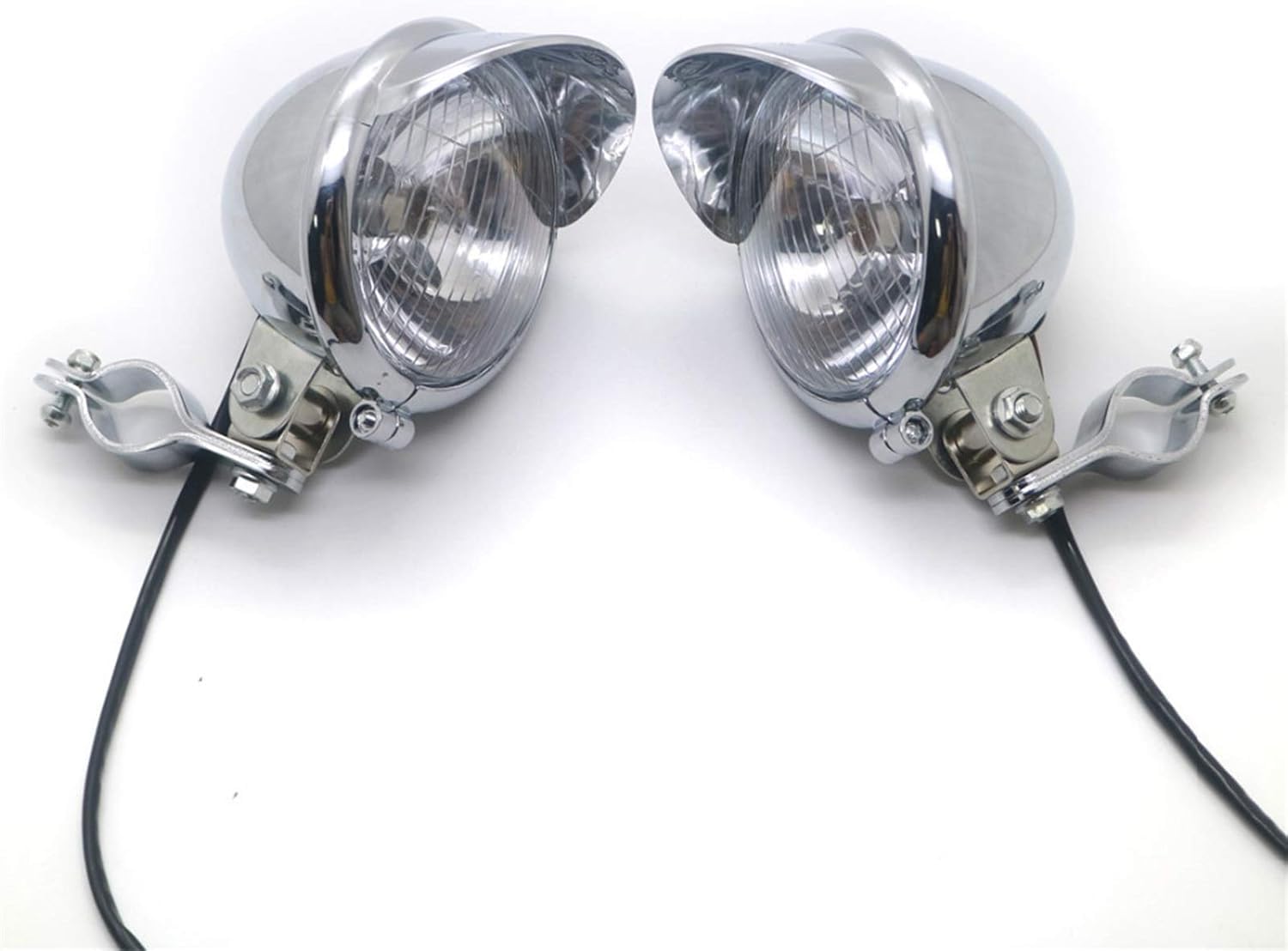 Faros adicionales Motocicleta Cromado Punto de Paso Luz de Niebla con Rodillo Jaula Guard Bar Tubo Soporte Soporte Soporte (Color : 1)