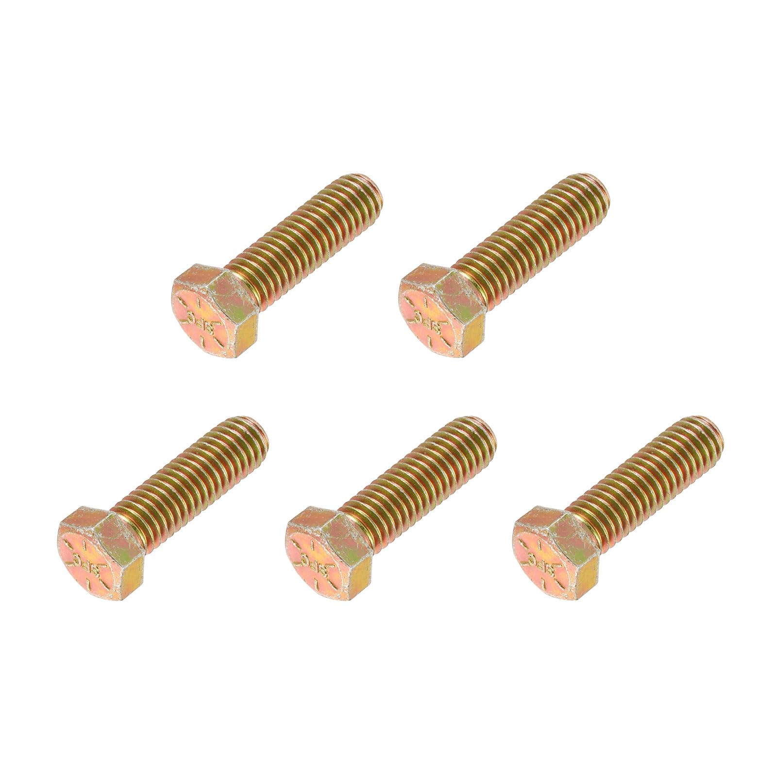 METALLIXITY Hex Bolts (7/16-14 x 1-1/2") 5Pcs, 8 Grade Carbon Steel Zinc Plated, UNC Coarse Thread, External Hex Drive