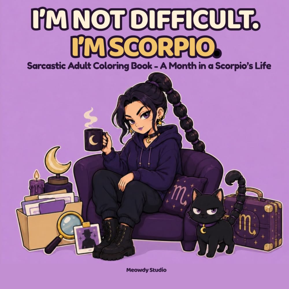 I’m Not Difficult. I’m Scorpio.: Sarcastic Adult Coloring Book: A Month in a Scorpio’s Life (Zodiac Unfiltered)