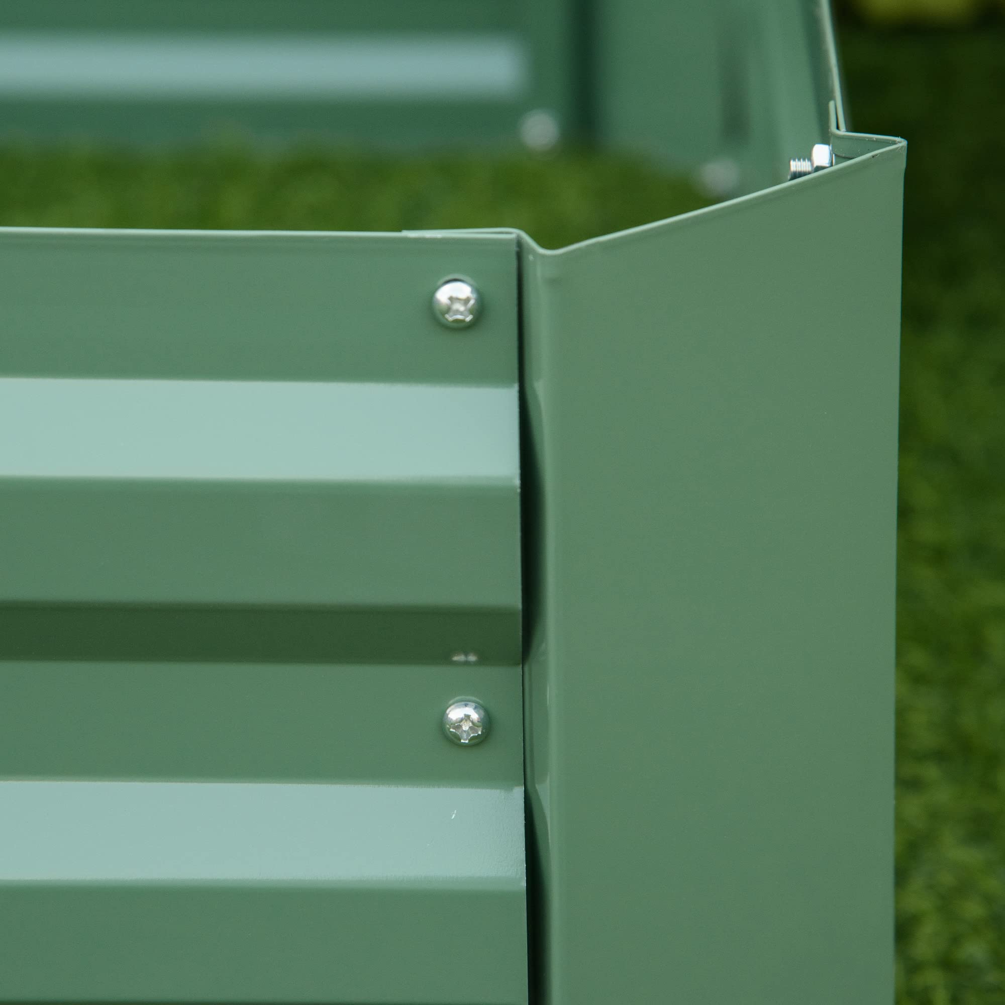 Outsunny Lot de 2 carré Potager de Jardin dim. 100L x 100l x 30H cm - tôle d'acier ondulée Vert