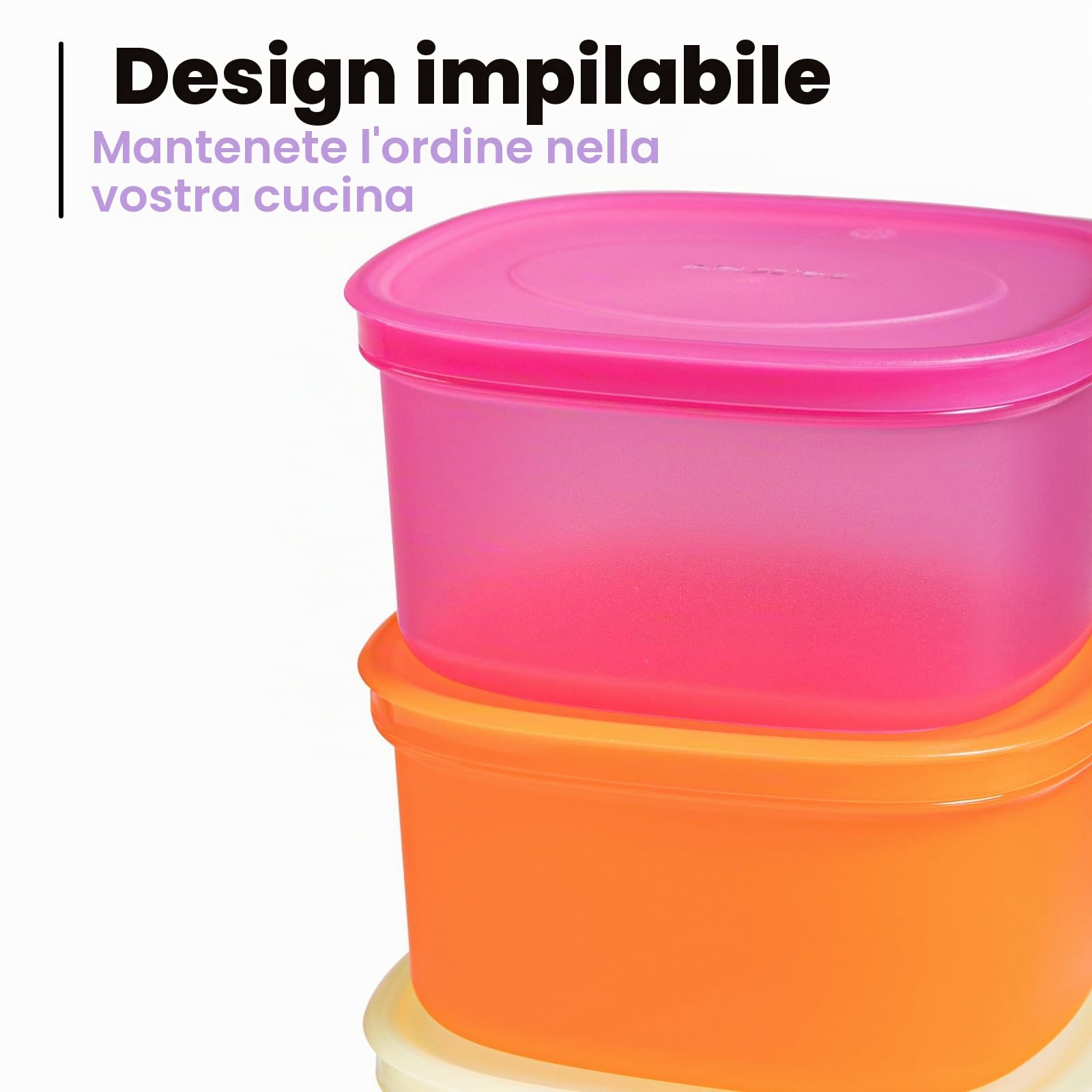 7PCS contenitori ermetici per alimenti, contenitori plastica con coperchio - congelatore, forno a microonde, lavastoviglie sicuro, contenitori alimenti per la preparazione dei pasti(900ML)