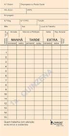 Cartao De Ponto Palha Diponto C/Cnpj Pacote Com 100-85877