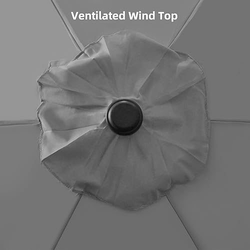 Miniatura 7 de Toldo de repuesto para sombrilla de patio, fundas de repuesto para sombrilla con 6 varillas, 7.5 pies de tela resistente al agua de repuesto para