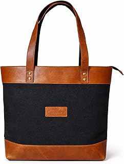 Comfabie tote Bag for Women Handcrafted Women's Canvas Bag with pure Leather Shoulder Tote Bag & Handbag for Office and Co... Price In India